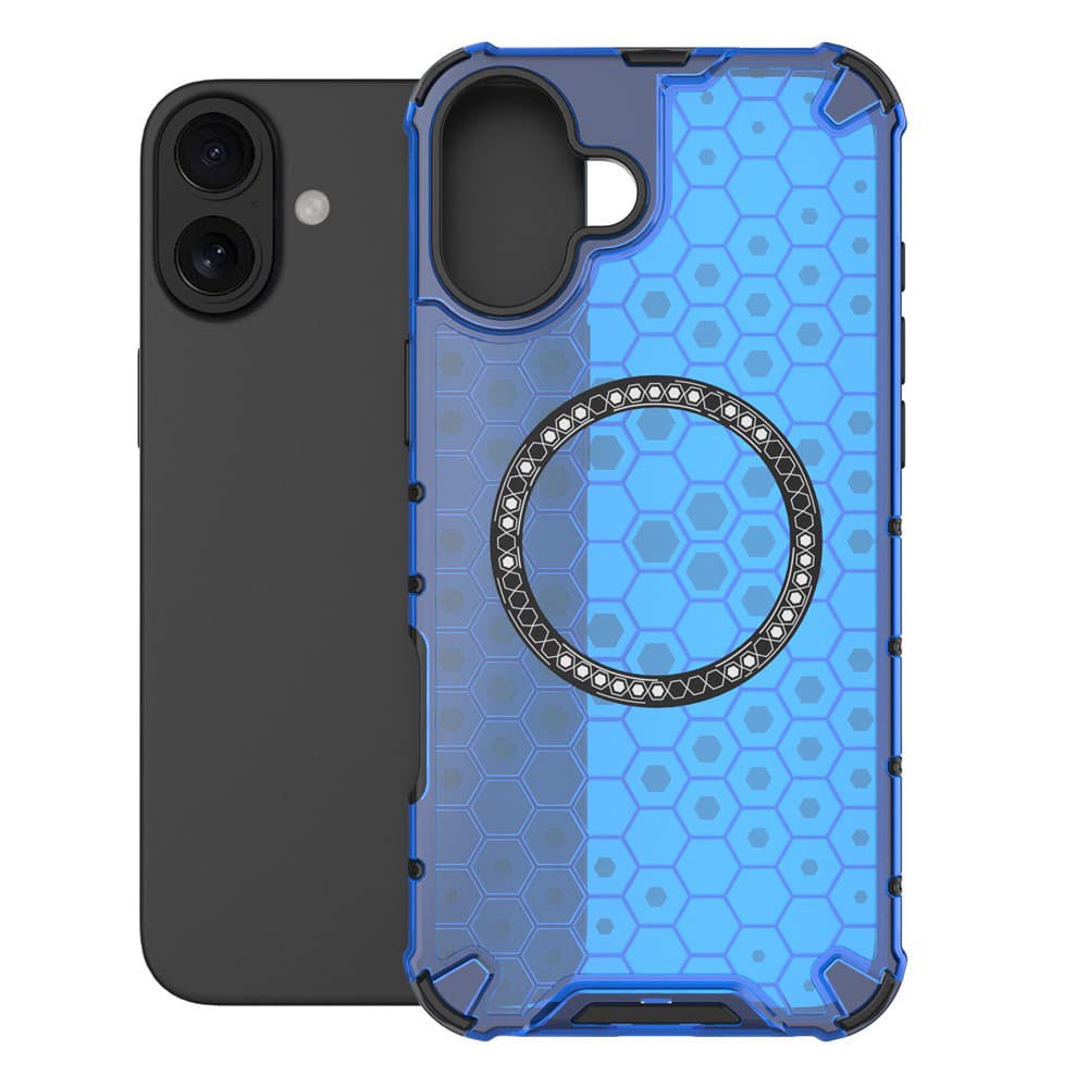 Techsuit HoneyComb Shield MagSafe pro iPhone 16 modrý - náhled 2