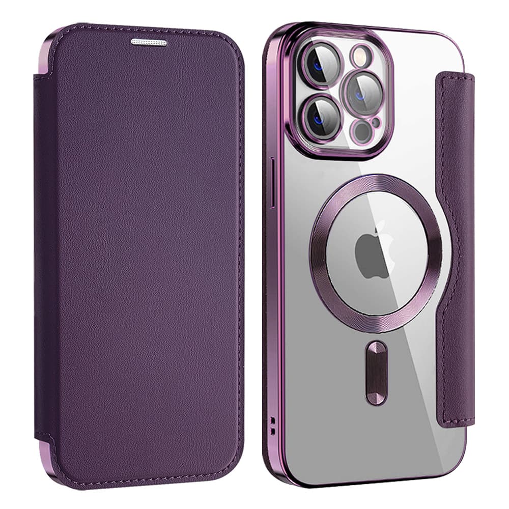 Pouzdro na knihu Techsuit SmartMag iPhone 15 Pro fialové - náhled 2
