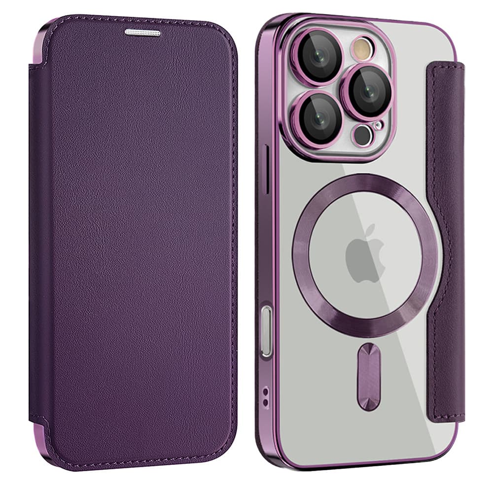 Pouzdro na knihu Techsuit SmartMag pro iPhone 16 Pro fialové - náhled 2