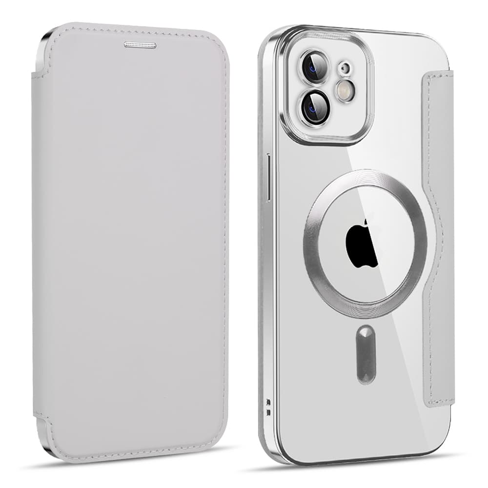 Techsuit SmartMag knížkové pouzdro iPhone 12 šedé - náhled 2