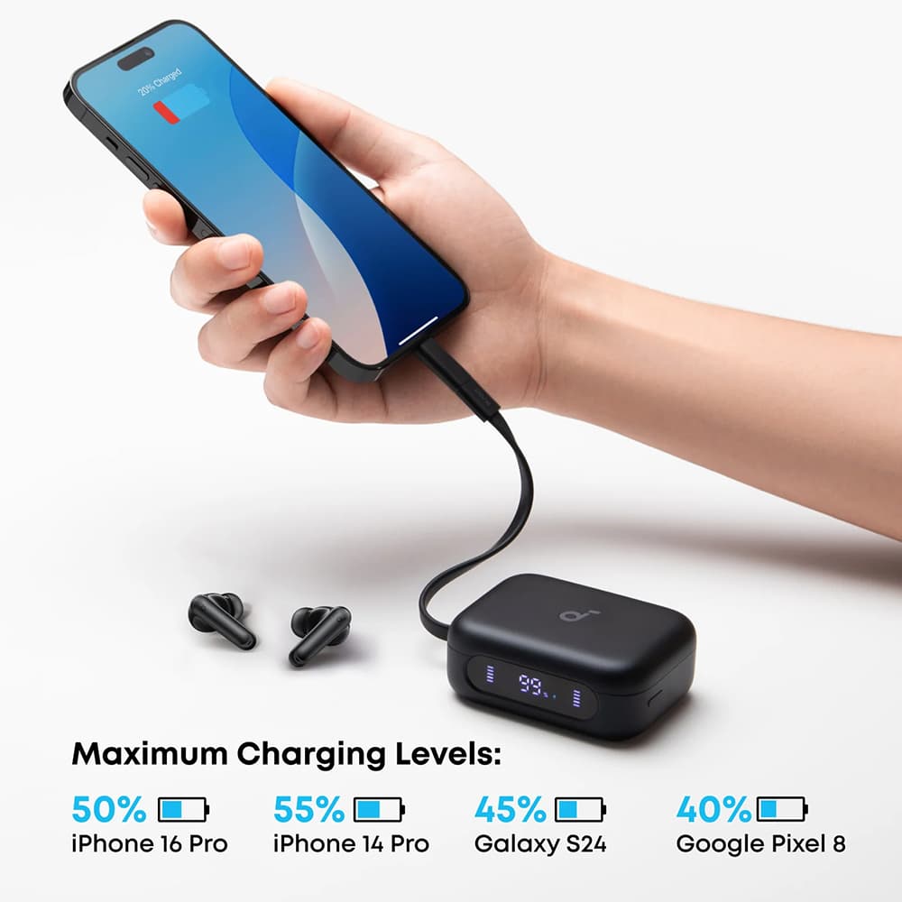 Anker Wireless Earbuds P41i s vestavěnou nabíječkou stojánkem černé - náhled 2