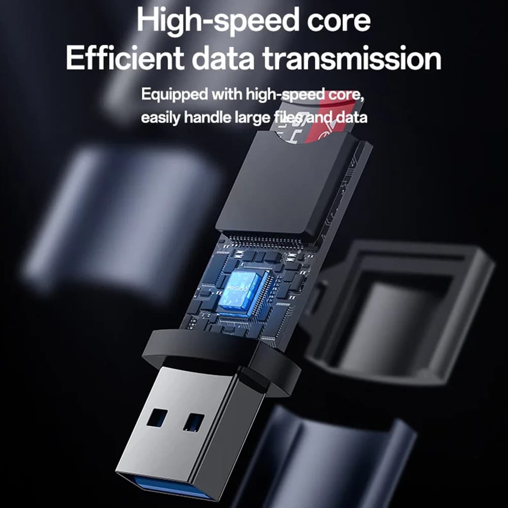Yesido Card Reader GS36 USB vysokorychlostní hliníkový černý 1TB TF karta - náhled 2