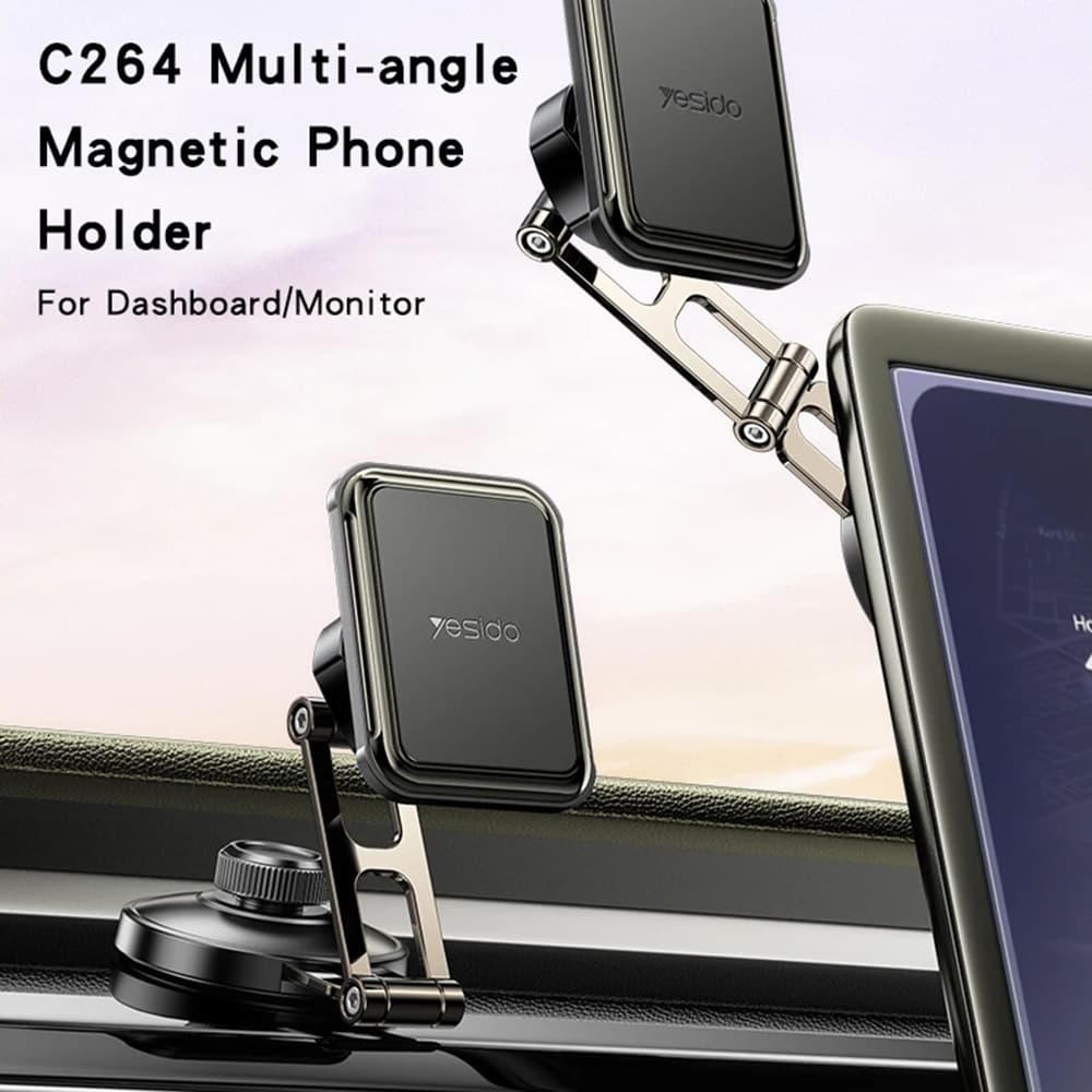 Yesido Car Holder C264 Magnetický na palubní desku čelní sklo 360° skládací černý - náhled 2