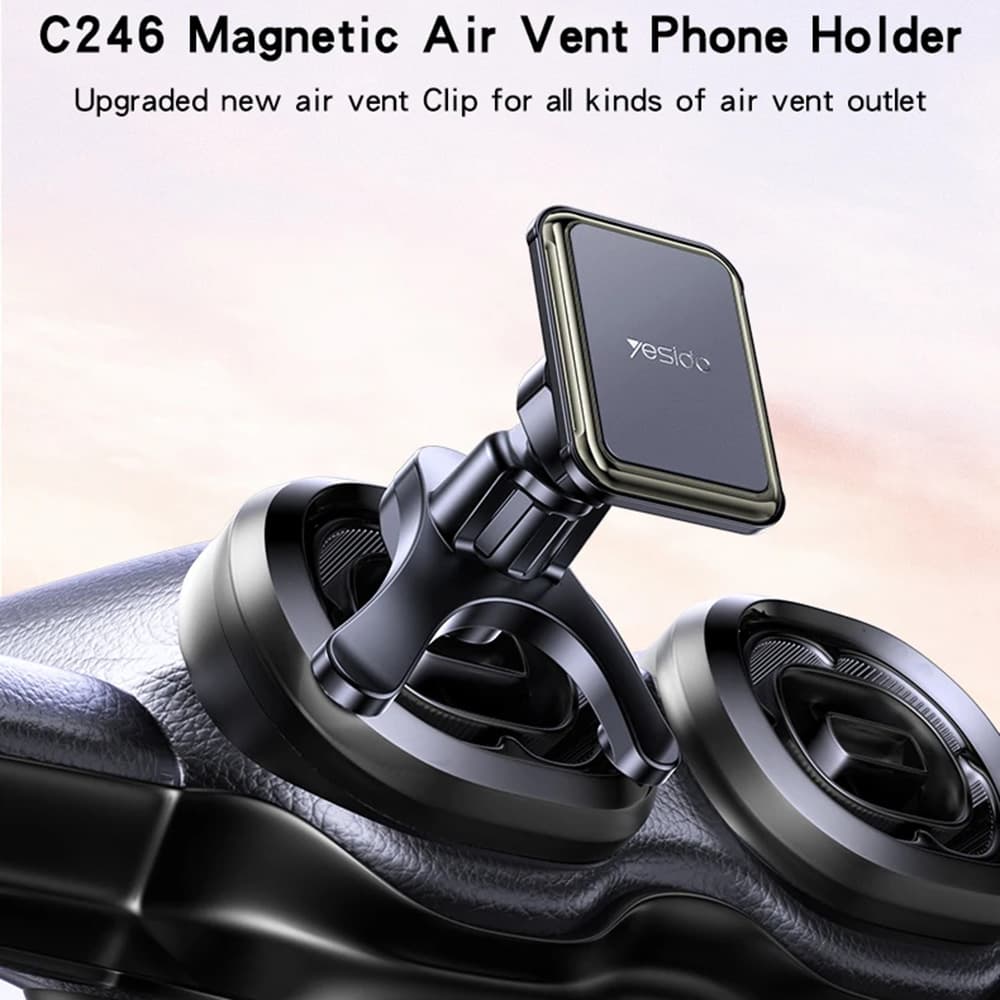 Yesido Car Holder C246 Magnetický do ventilace vylepšený klip černý - náhled 2