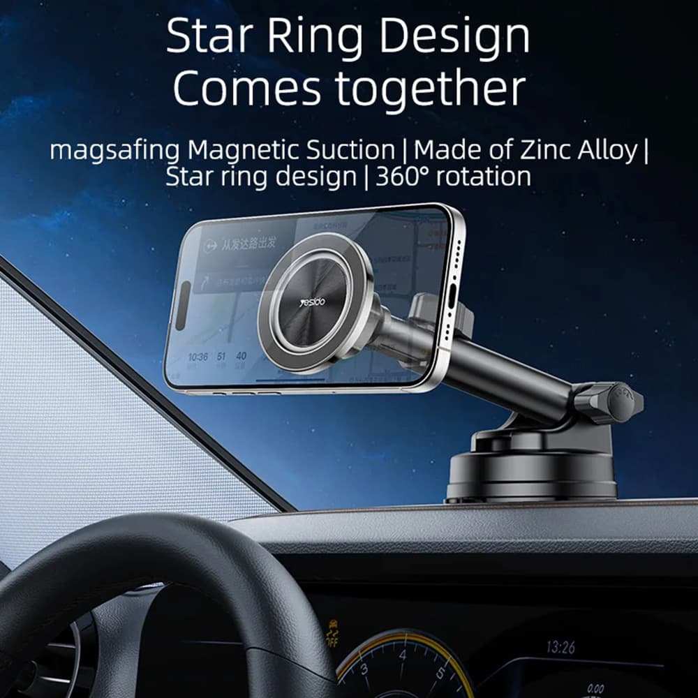 Yesido Car Holder C179 na palubní desku černý magnetický 360 15W zinková slitina - náhled 2