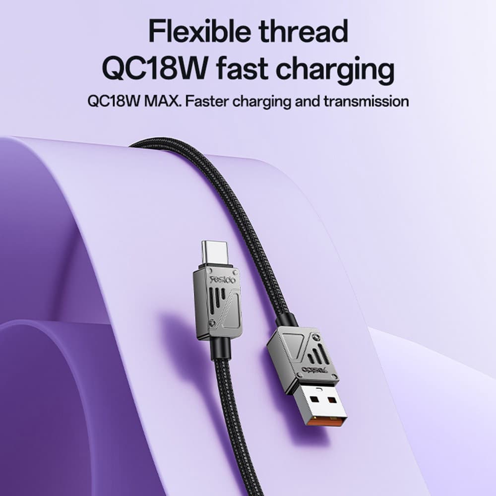 Yesido Data Cable CA135C USB na Type-C Rychlé nabíjení 1.2m Černá - náhled 2
