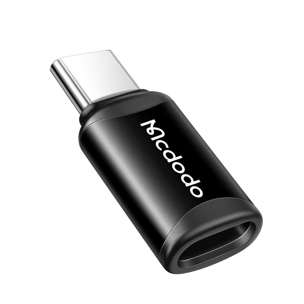 Mcdodo - OTG adaptér (OT-7700) - Lightning na Type-C, hliníková slitina, nabíjení a synchronizace dat, 3A - černá - náhled 2