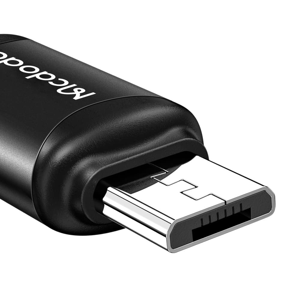 Mcdodo - OTG adaptér (OT-7690) - USB-C na micro USB, hliníková slitina, nabíjení a synchronizace dat - černý - náhled 2