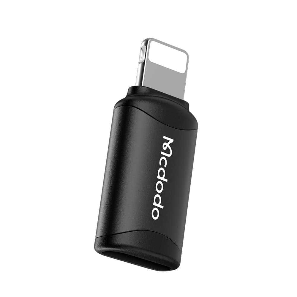 Mcdodo - OTG adaptér (OT-7680) - Type-C na Lightning, hliníková slitina, nabíjení a synchronizace dat, 3A - černá - náhled 2