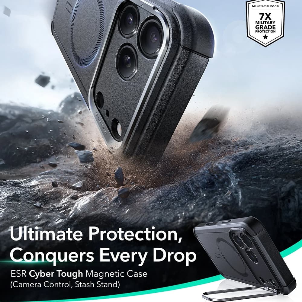 ESR Cyber Armor Kickstand pro iPhone 17 Pro černý - náhled 2