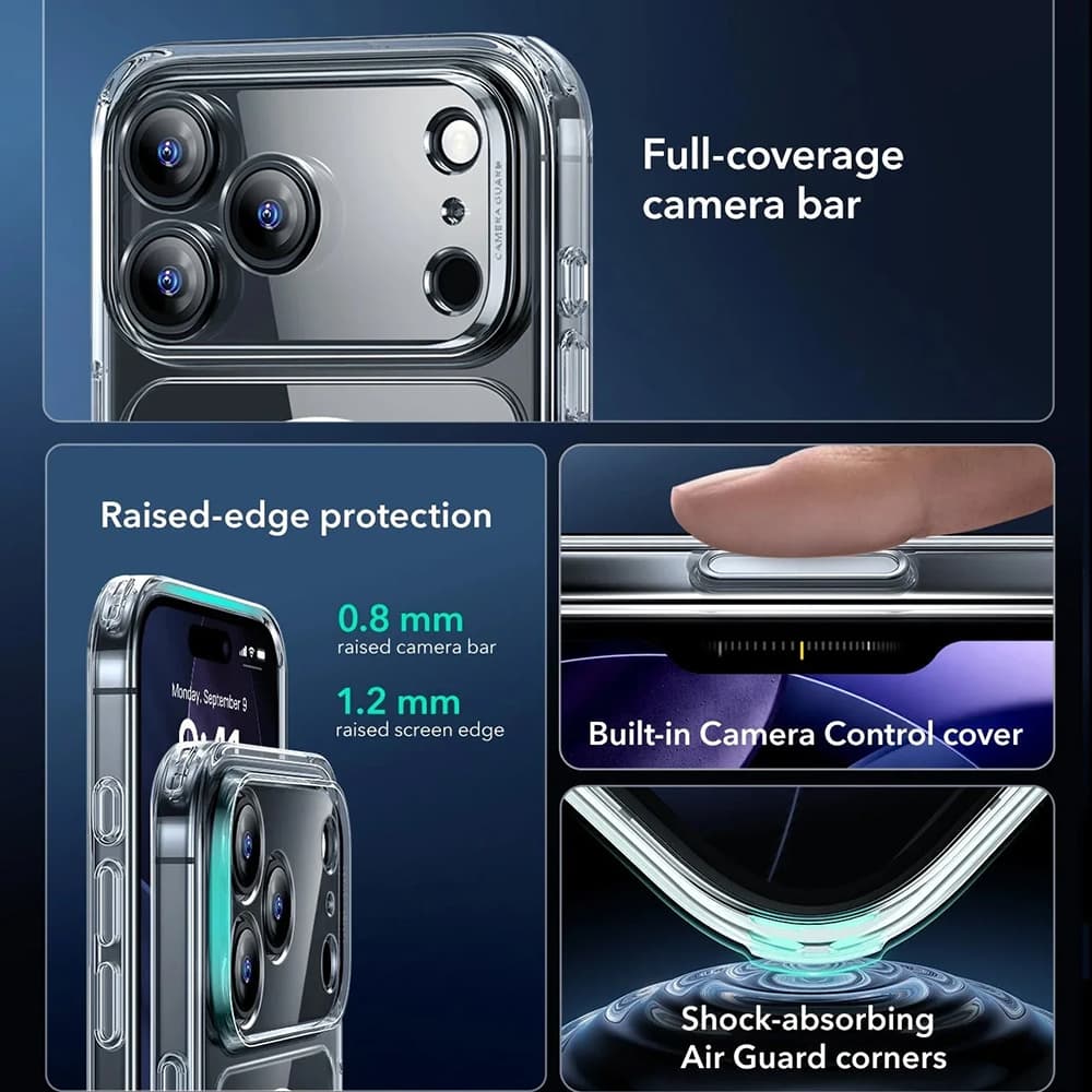 ESR Classic Hybrid HaloLock pro iPhone 17 Pro Max průhledný - náhled 2