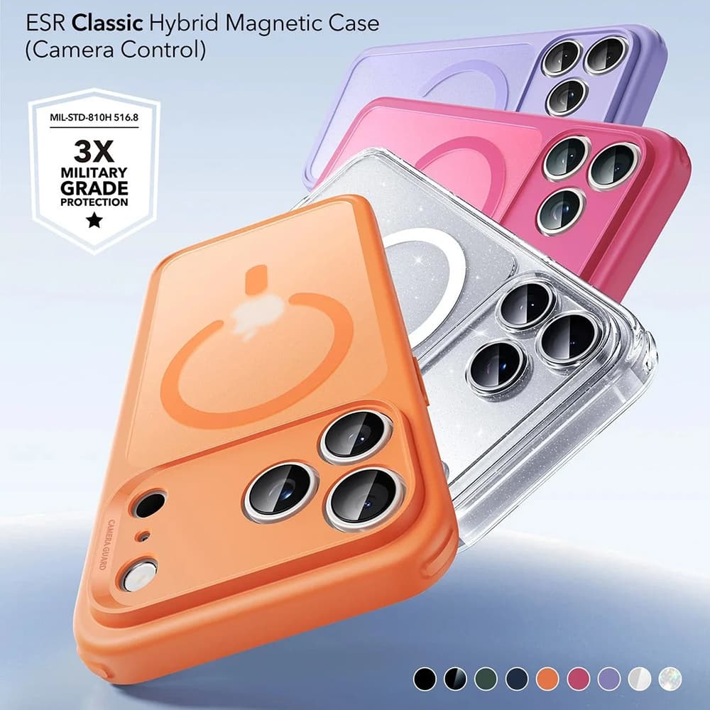 ESR Classic Hybrid HaloLock pro iPhone 17 Pro čirý třpytivý - náhled 2