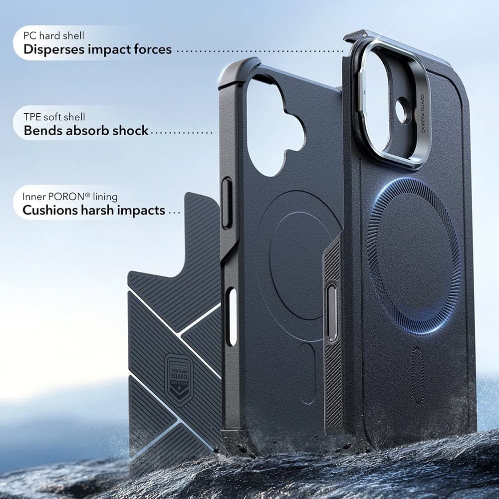 Pouzdro ESR Cyber Armor Kickstand pro iPhone 17 černé - náhled 2