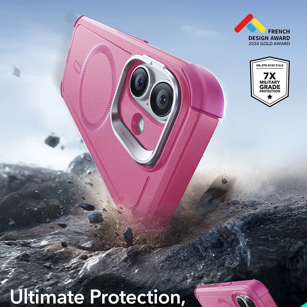 ESR Cyber Armor Kickstand pro iPhone 17 růžová - náhled 2