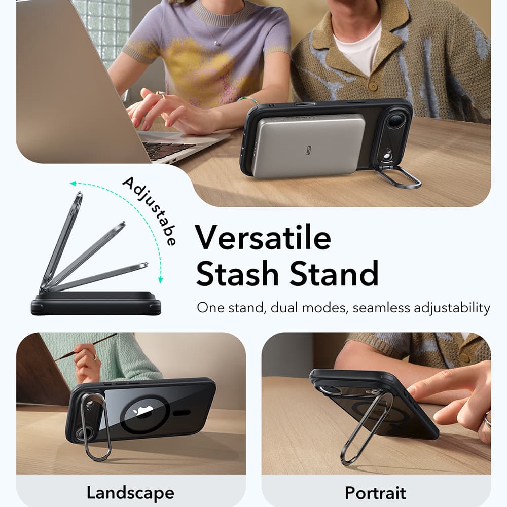 ESR Classic Hybrid HaloLock Kickstand pro iPhone 17 Air černá průhledná - náhled 2