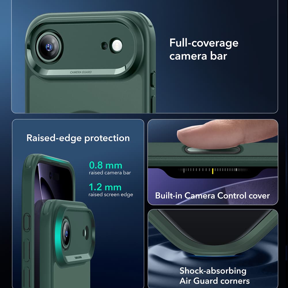 ESR Classic Hybrid HaloLock pro iPhone 17 Air Zelená Mlha - náhled 2