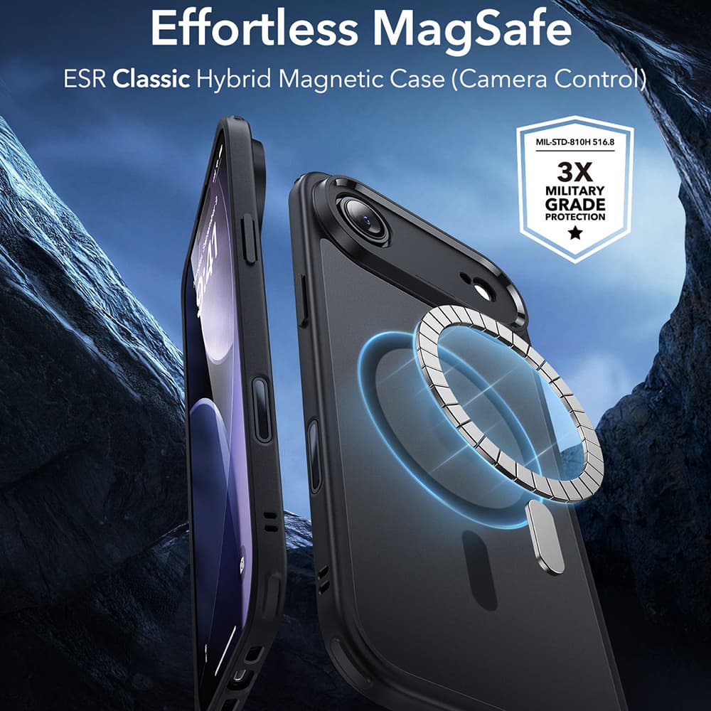ESR Classic Hybrid HaloLock pro iPhone 17 Air v matné černé - náhled 2