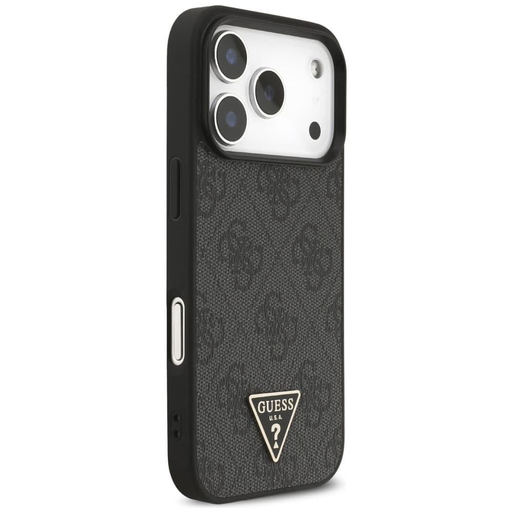 Guess - pevné pouzdro 4G Triangle Logo MagSafe s popruhem na šňůrce (GUHMP17XP4TSDPPSK) - iPhone 17 Pro Max - černé - náhled 2