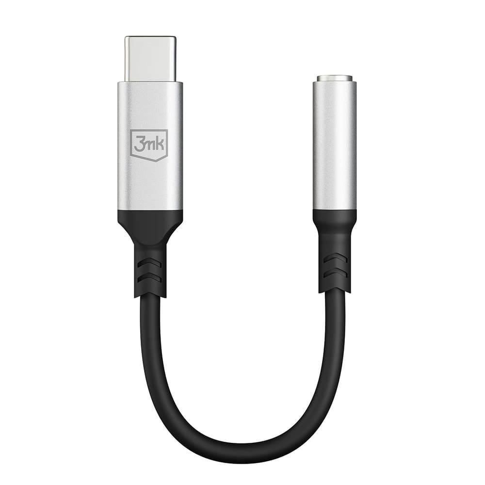 3mk Audio Cable Adapter USB-C na Jack 3.5mm DAC Chip Aluminium Šedý - náhled 2