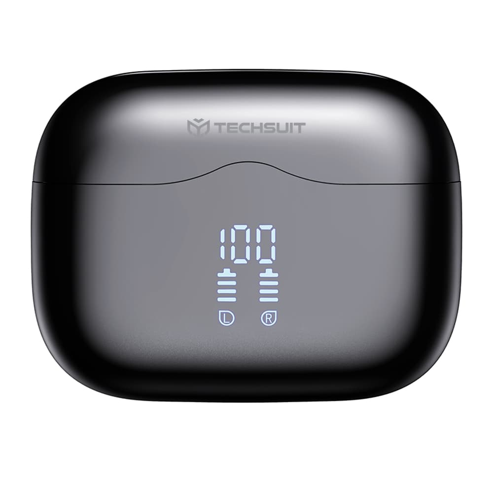 Techsuit - bezdrátová sluchátka VelarX One (CW2) - Bluetooth V5.4, 300mAh, ANC, ENC, 4 mikrofony - černá - náhled 2