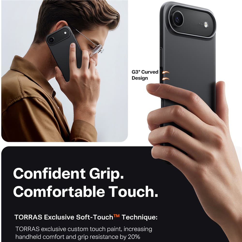 Torras SlimFit MagSafe Series pouzdro pro iPhone 17 Air černé - náhled 2