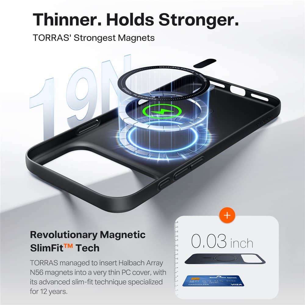 Torras SlimFit MagSafe Series iPhone 17 Pro černý obal - náhled 2