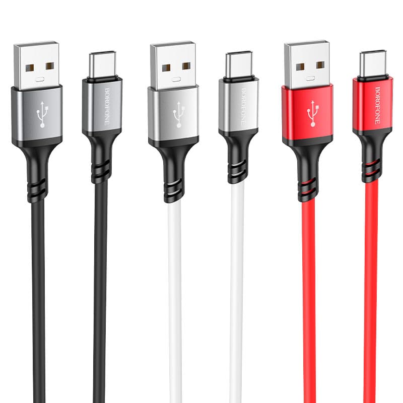Borofone datový kabel BX83 USB na Type-C silikonový univerzální 3A 1m černý - náhled 2