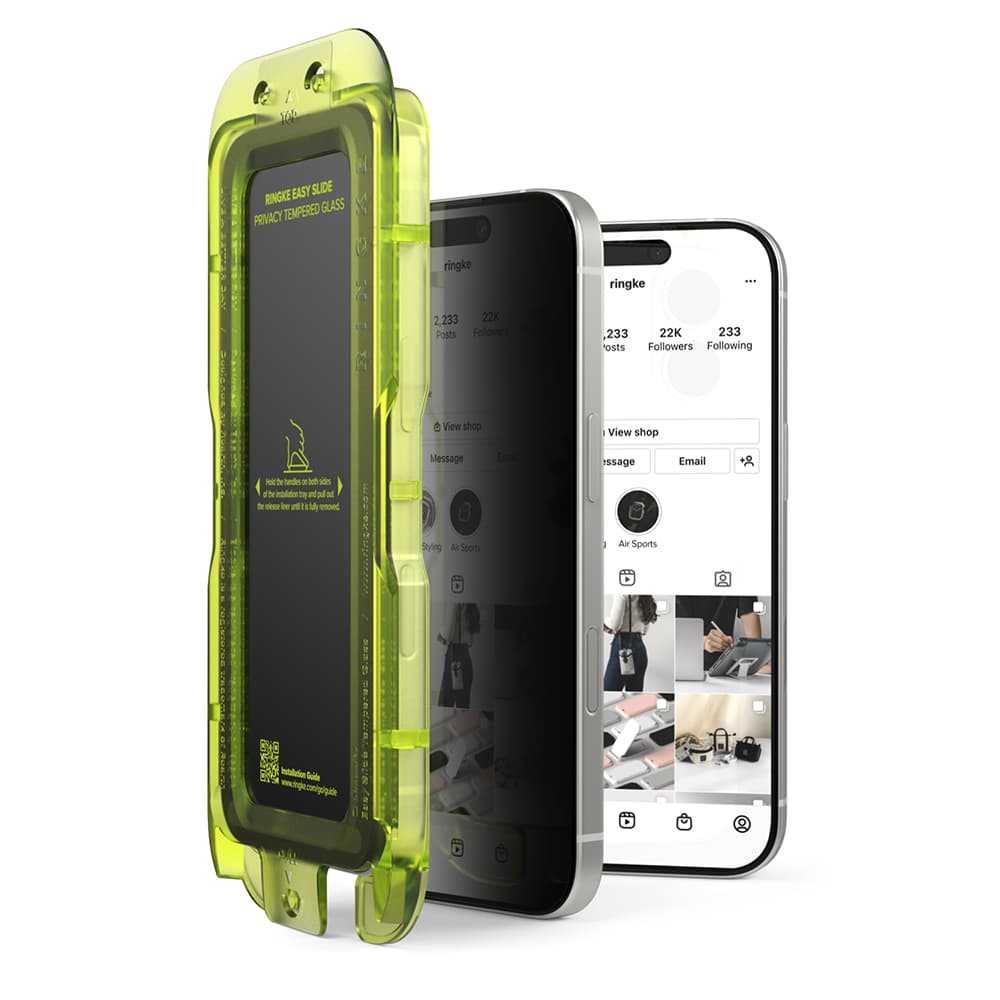 Ringke Easy Slide Privacy tvrzené sklo (2 ks) iPhone 17 Air černá - náhled 2