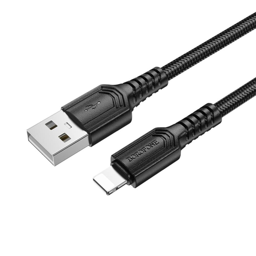 Borofone datový kabel Certain Series BX116 USB na Lightning nylon 2.4A 1m černý - náhled 2