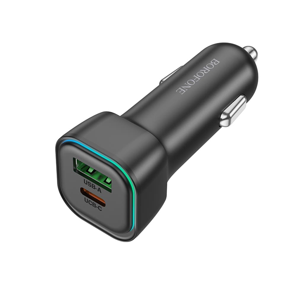 Borofone autonabíječka Trophie BZ28A 1x USB 1x Type-C 30W LED černá - náhled 2