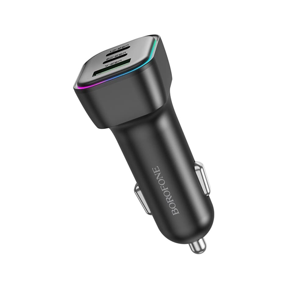 Borofone autonabíječka Trophie BZ28C 1x USB 2x Type-C 60W RGB černá - náhled 2