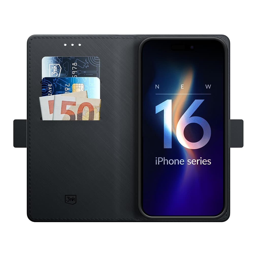 Pouzdro peněženka 3mk iPhone 16 Pro černé - náhled 2