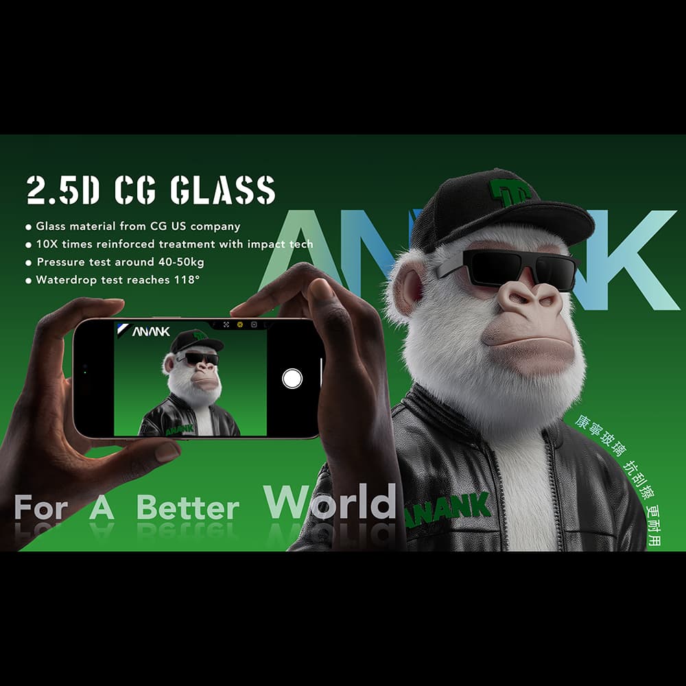 ANANK 2.5D 10X Zesílený CG Ochranné sklo iPhone 17 Pro Max Černá - náhled 2