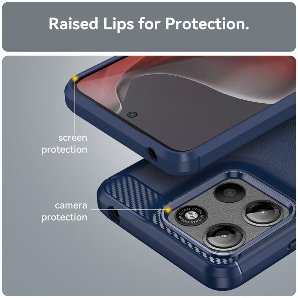 Techsuit Carbon Silicone pro Motorola Moto G15 G15 Power modrá - náhled 2