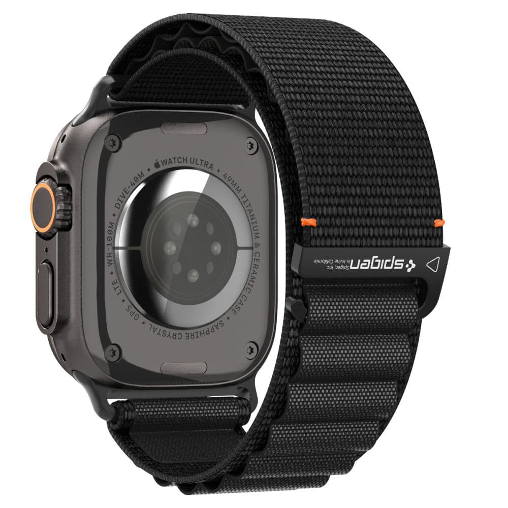 Spigen - řemínek k hodinkám (WBF1) - Apple Watch 6 / 7 / 8 / 9 / 10 / SE / SE 2 / Ultra / Ultra 2 / Ultra 3 (44/45/46/49mm) - černý - náhled 2