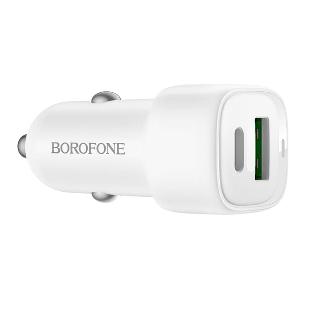 Borofone autonabíječka Cloud BZ34B Type-C USB PD20W QC3.0 38W ABS bílá - náhled 2