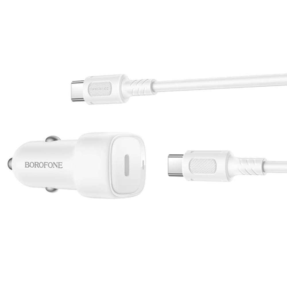 Borofone autonabíječka Cloud BZ34A s kabelem Type-C PD20W bílá - náhled 2