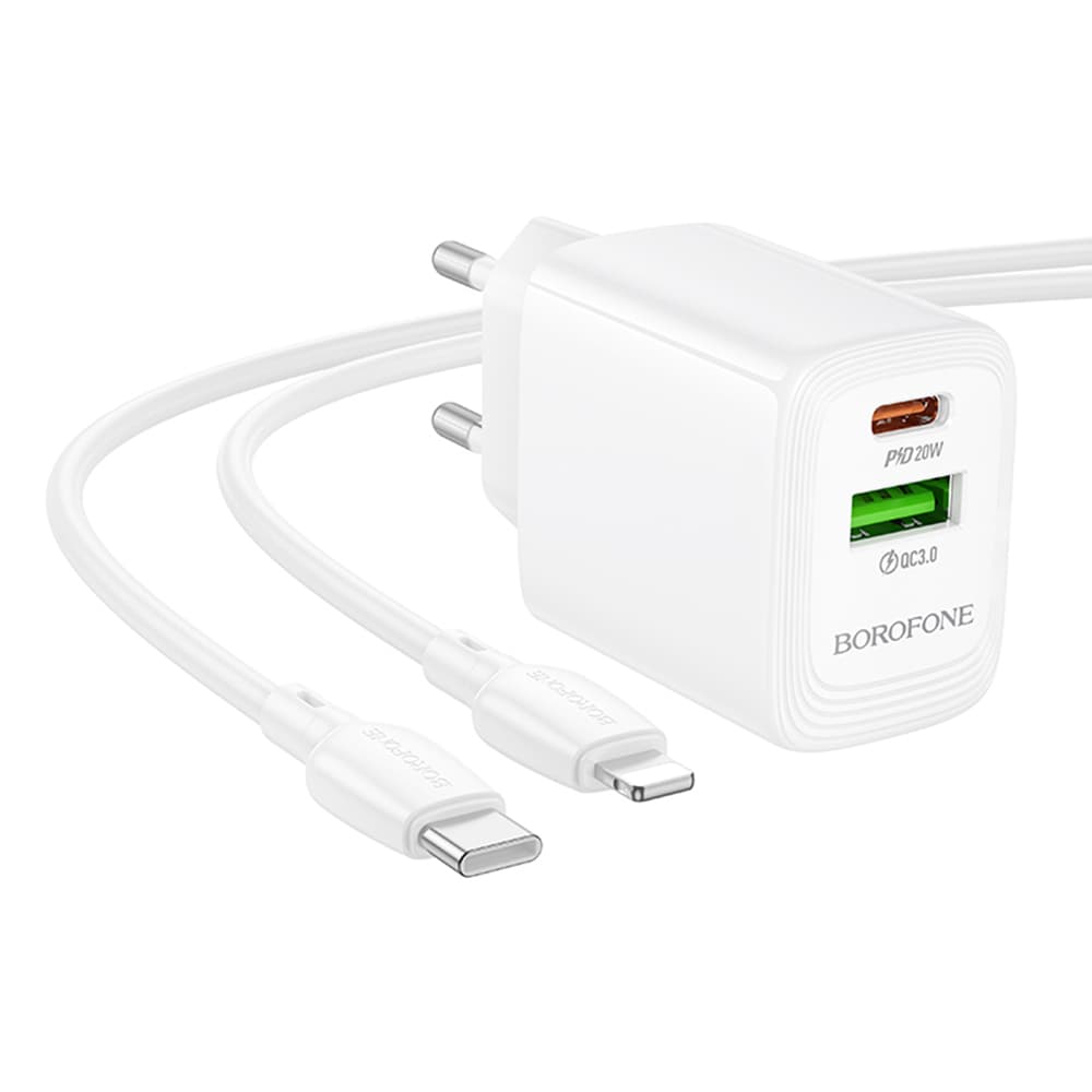 Borofone síťová nabíječka Fuente BN27 USB-C Lightning kabel bílá - náhled 2