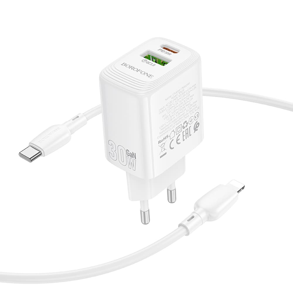 Borofone Fuente BN29 síťová nabíječka PD30W GaN bílá - náhled 2