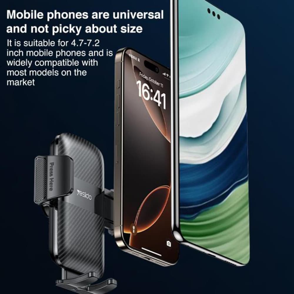 Yesido Car Holder C275 na palubní desku 1260stupňové nastavení 4.7-7.2" telefon černý - náhled 2