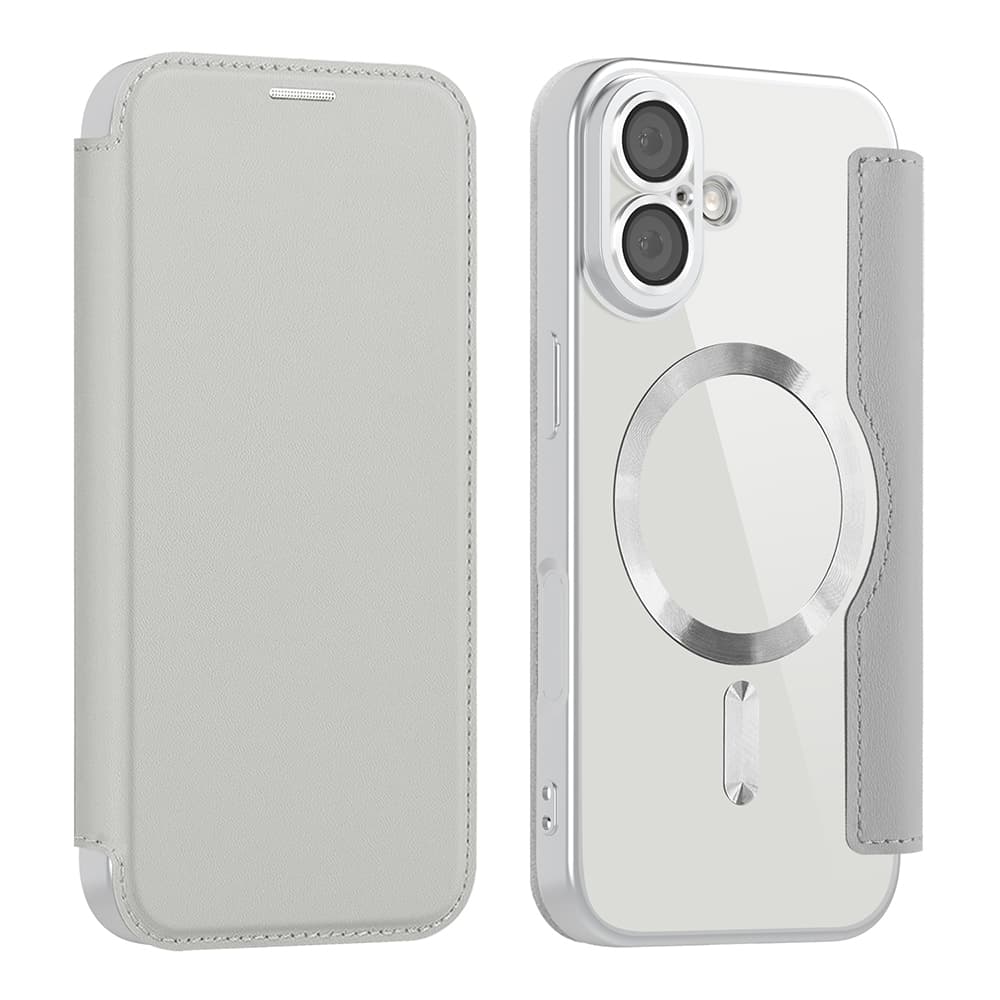 Pouzdro na knihu Techsuit SmartMag iPhone 17 šedé - náhled 2