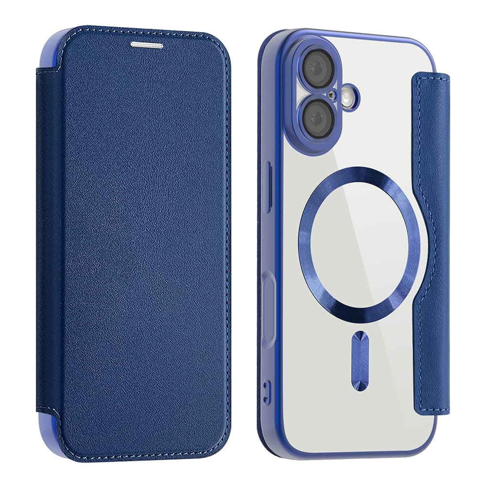 Pouzdro na knihu Techsuit SmartMag pro iPhone 17 modré - náhled 2