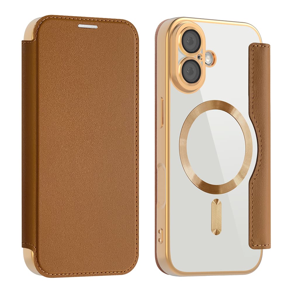 Pouzdro na knihu Techsuit SmartMag pro iPhone 17 hnědé - náhled 2