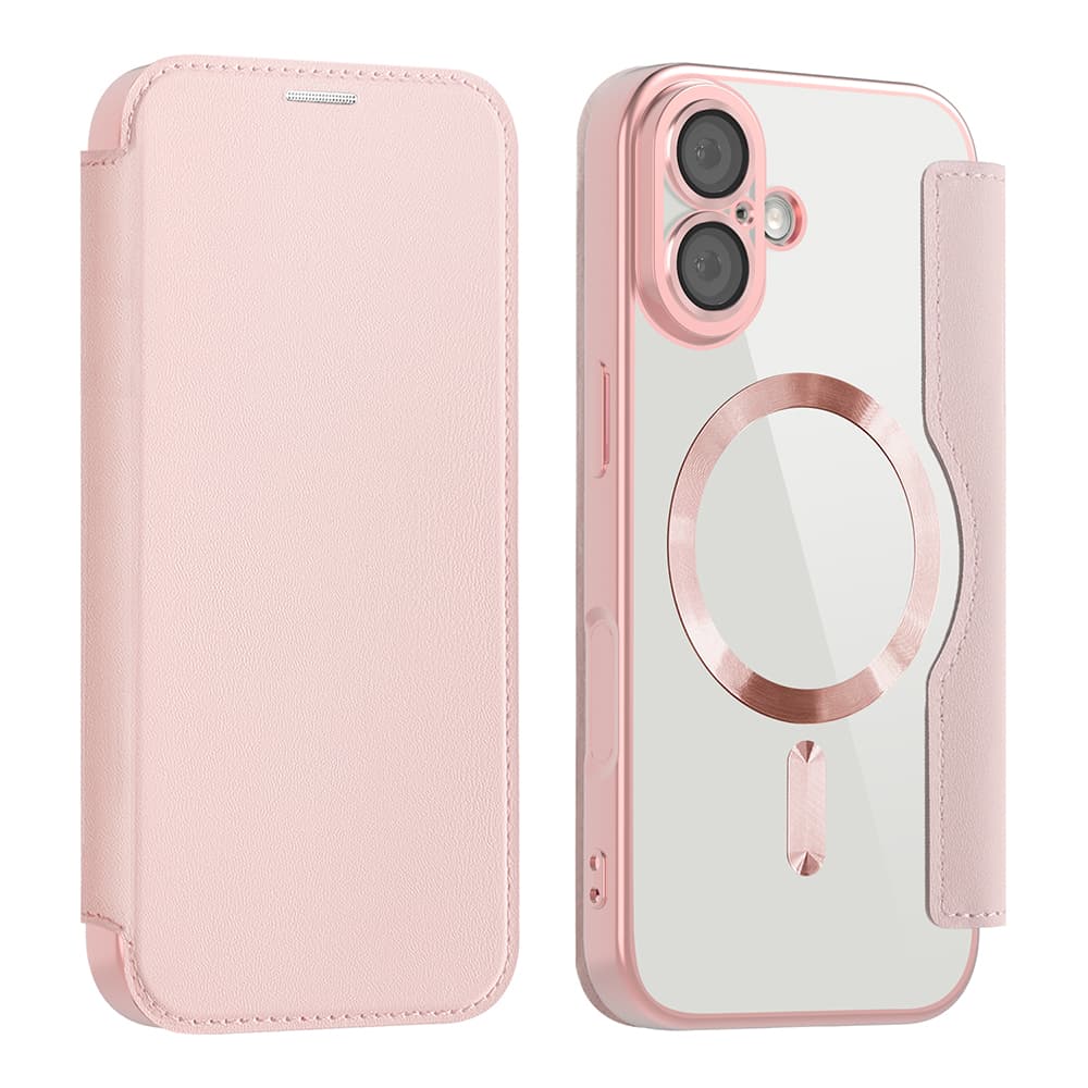 Pouzdro na knihu SmartMag pro iPhone 17 růžové - náhled 2