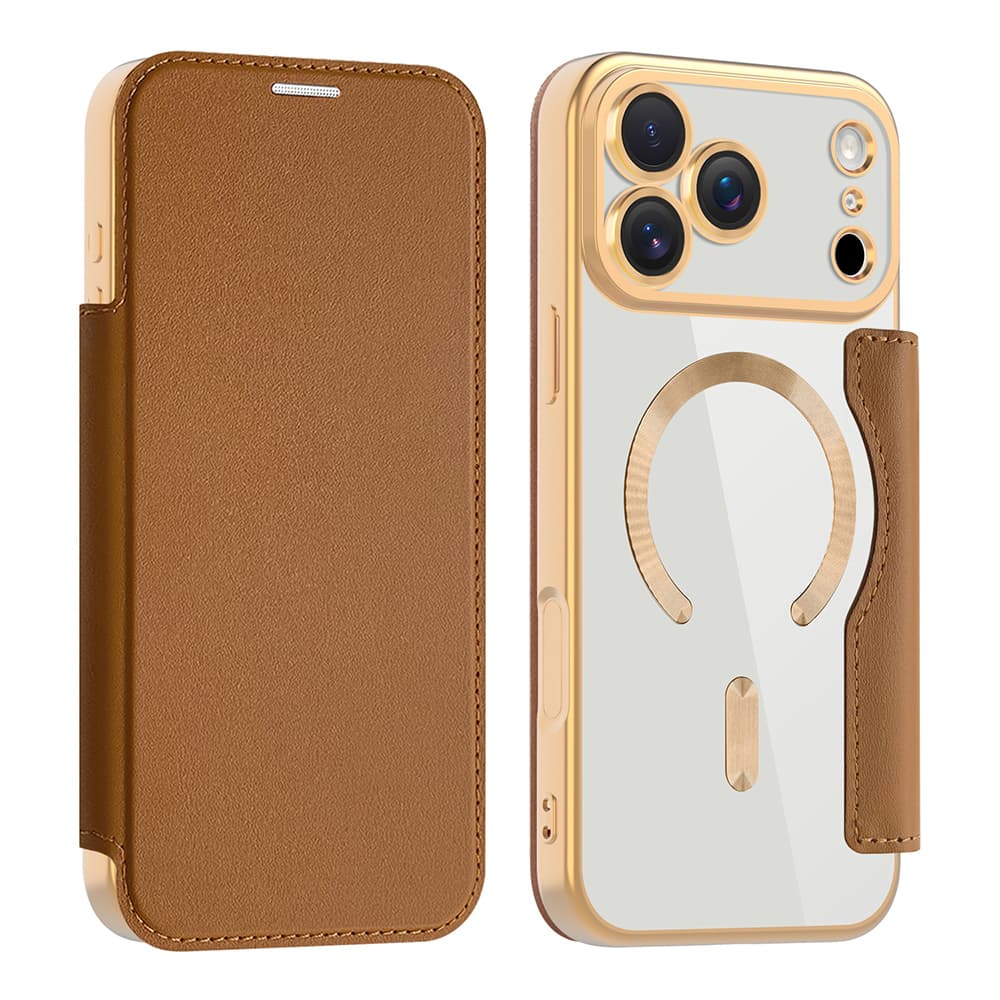 Pouzdro na knihu Techsuit SmartMag pro iPhone 17 Pro hnědé - náhled 2