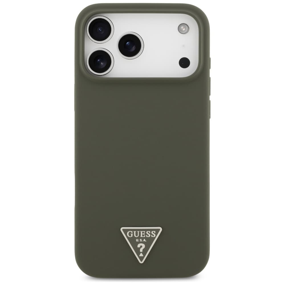 Guess Silicone Triangle Logo MagSafe iPhone 17 Pro Max Khaki - náhled 2