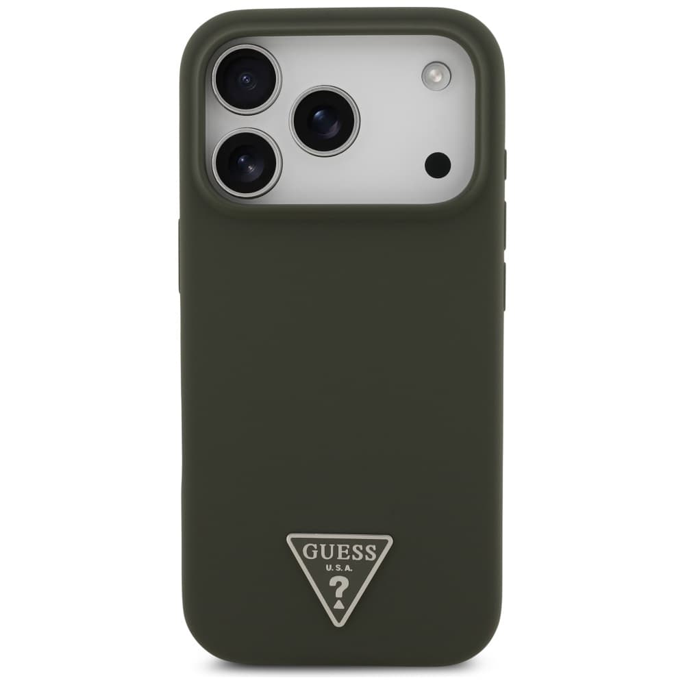 Guess Silicone Triangle Logo MagSafe iPhone 17 Pro khaki - náhled 2