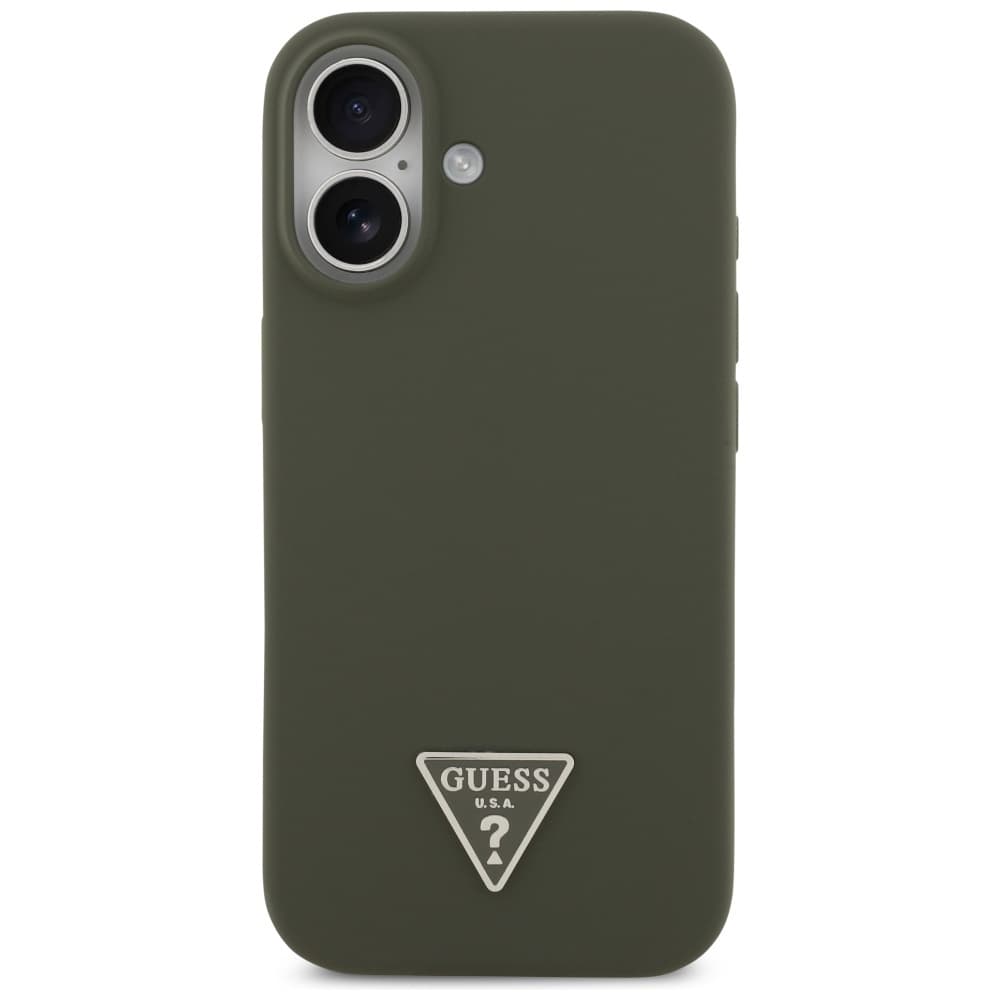 Guess Silicone Triangle Logo MagSafe iPhone 17 Khaki - náhled 2