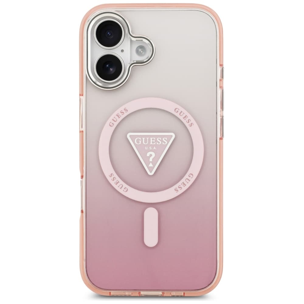 Guess IML Gradient Triangle Logo MagSafe iPhone 17 růžová - náhled 2