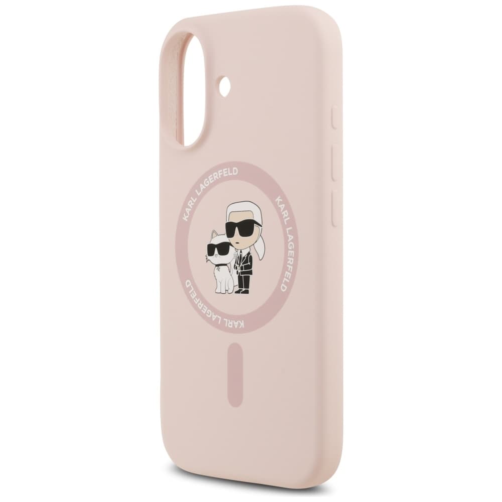 Karl Lagerfeld Silicone Ring MagSafe iPhone 17 růžový Karl&amp;Choupette - náhled 2